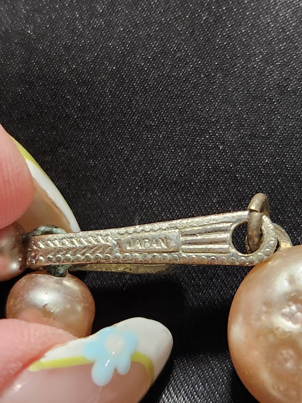 Vintage Japan Pink Glass Pearl Necklace - Multi-Strand Baroque Style - Picture 5 of 8